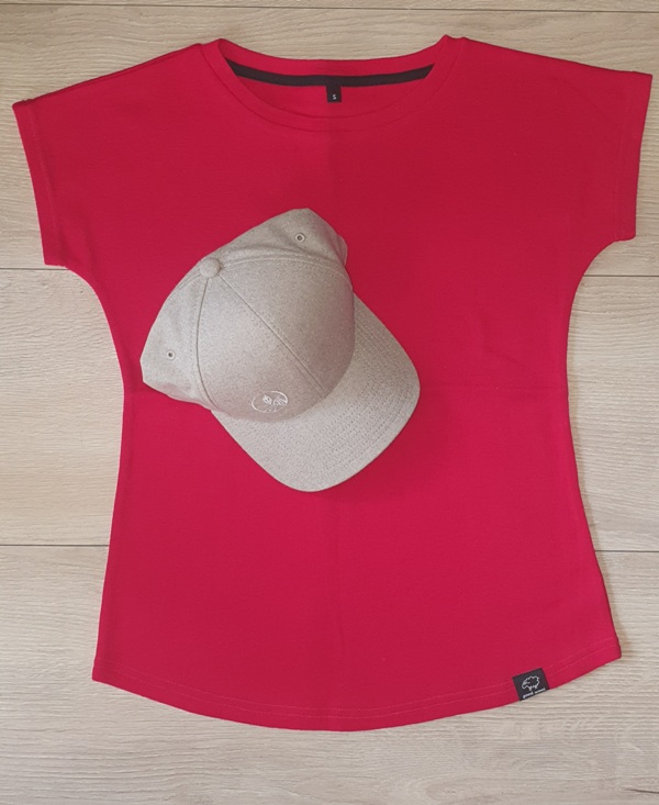 Koszulka T-shirt merino czerwona Good Wool + czapka z daszkiem Simple Wool - Good Wool zdjęcie 1