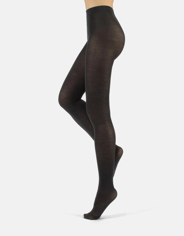 Wełniane rajstopy merino grafitowe Calzitaly