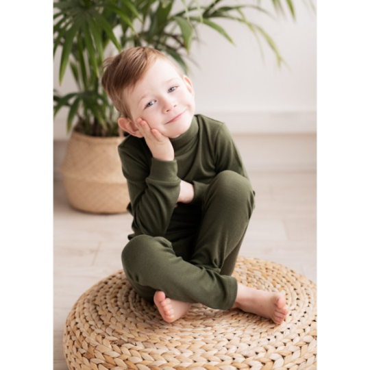 Legginsy dziecięce z wełny merino Green Rose - Green Rose zdjęcie 1