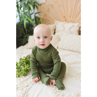 Body z golfem z wełny merino Green Rose - Green Rose zdjęcie 3