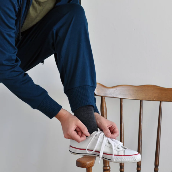 Paterns spodnie dresowe damskie z wełny merino petrol turkus - Paterns zdjęcie 3