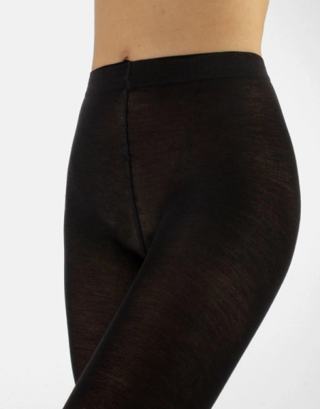 Rajstopy dla kobiet z wełny merino czarne100 den