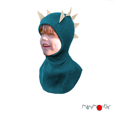 ManyMonths Kominiarka z wełny merynosów - Seabreaze teal Dino