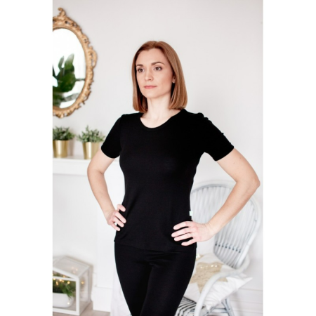 T-shirt z wełny merino koszulka damska Green Rose