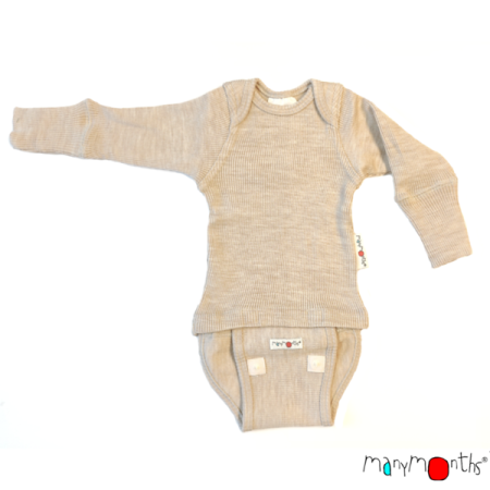ManyMonths Body z Wełny Merynosów różowe Nebula Pink
