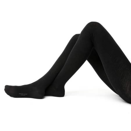 Rajstopy dla kobiet z wełny merino czarne