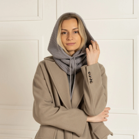 Komin kaptur wełny merino damski menique