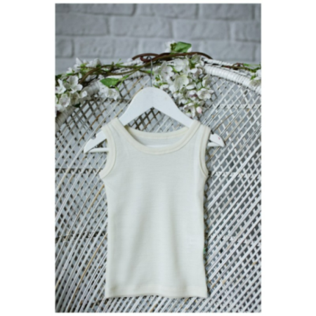 Podkoszulek dziecięcy biały z wełny merino