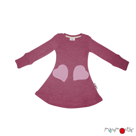 ManyMonths sukienka z kieszonką serce brudny róż