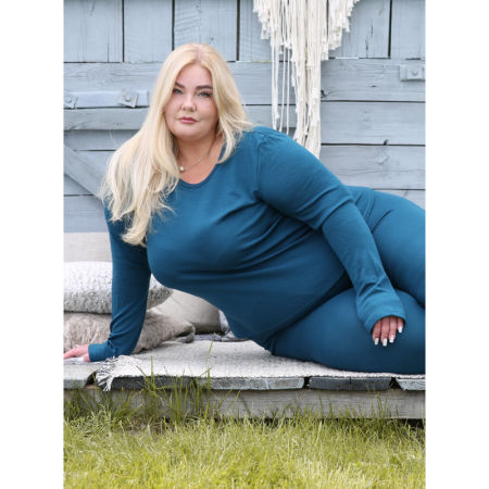 Koszulka damska z długim rękawem z wełny merino Green Rose