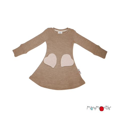 ManyMonths sukienka z kieszonką serce nutty granola / beżowa