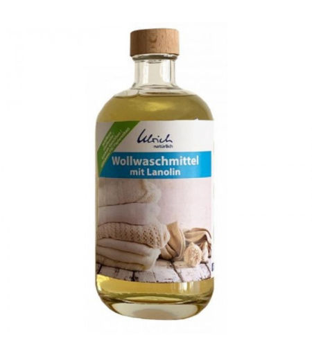 Płyn do prania wełny z lanoliną 500ml szklana butelka