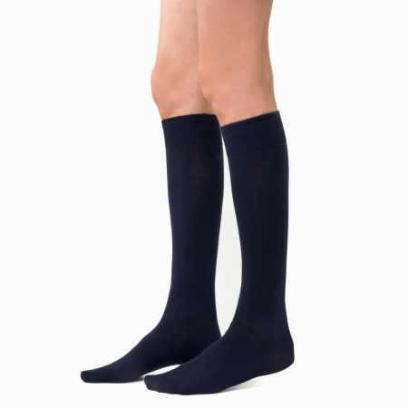 Podkolanówki granatowe  70% merino