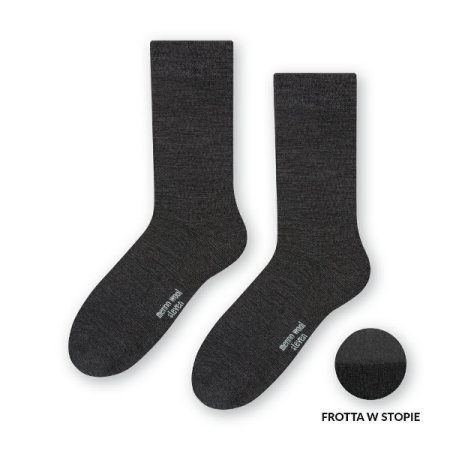Skarpety półfrotte 77% merino grafitowe Steven