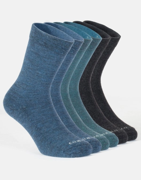 Grubsze skarpety odcienie niebieskiego 72% merino Calzitaly