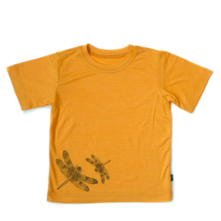 Koszulka t-shirt wełna merino + jedwab dziecięca ważka Gluckskind