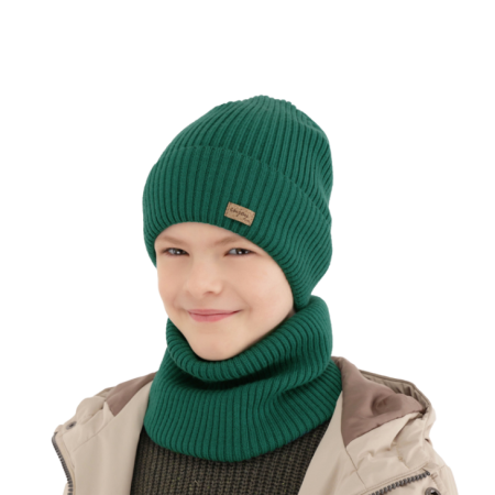 Komplet komin + czapka 100%  merino wiosenno jesienna Intro