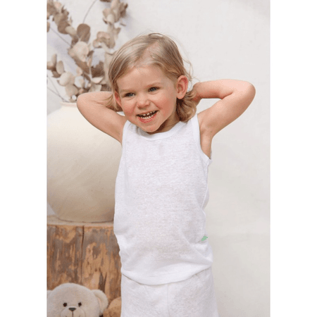 Podkoszulek dziecięcy biały z lnu