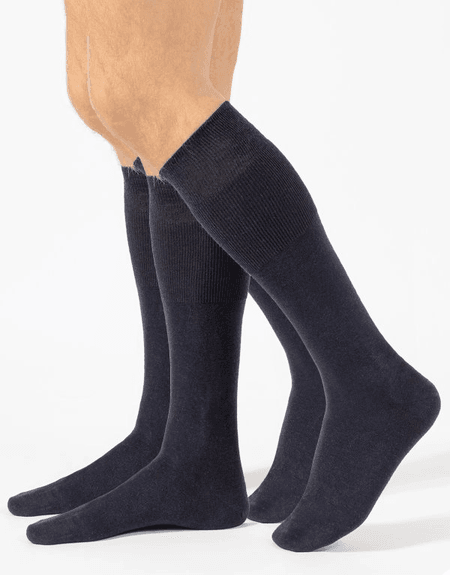 Cienkie, długie skarpety czarne 90% merino Calzitaly