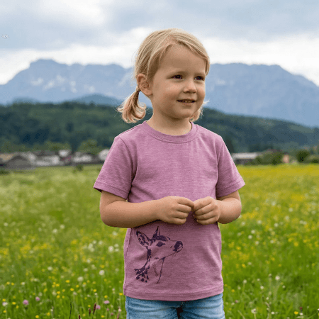 Koszulka t-shirt wełna merino + jedwab dziecięca kolory wzory Gluckskind Heywool