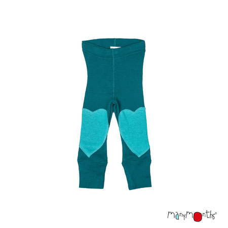 ManyMonths legginsy z wełny merynosów  z łatami różowe Nebula Pink