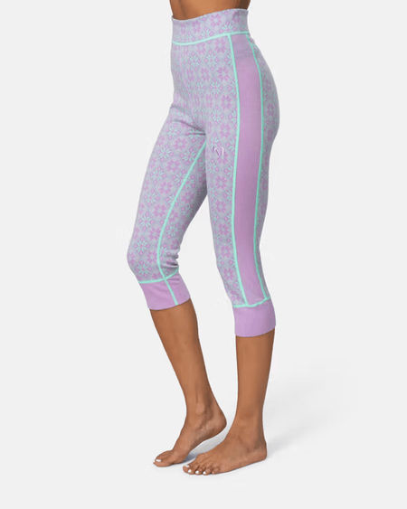 Legginsy krótkie capri z wysokim stanem 100% merino Rose Kari Traa