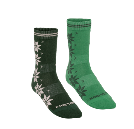 Skarpety norweskie wzory, ciepłe, grubsze 44% merino Kari Traa 2pak