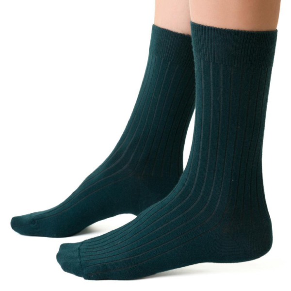 Skarpety zielone bezuciskowe 79% merino - Steven zdjęcie 1