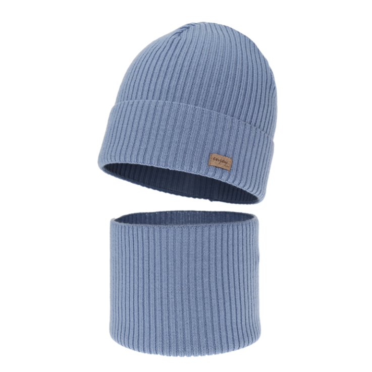 Komplet komin + czapka 100%  merino wiosenno jesienna Intro - Agbo zdjęcie 1