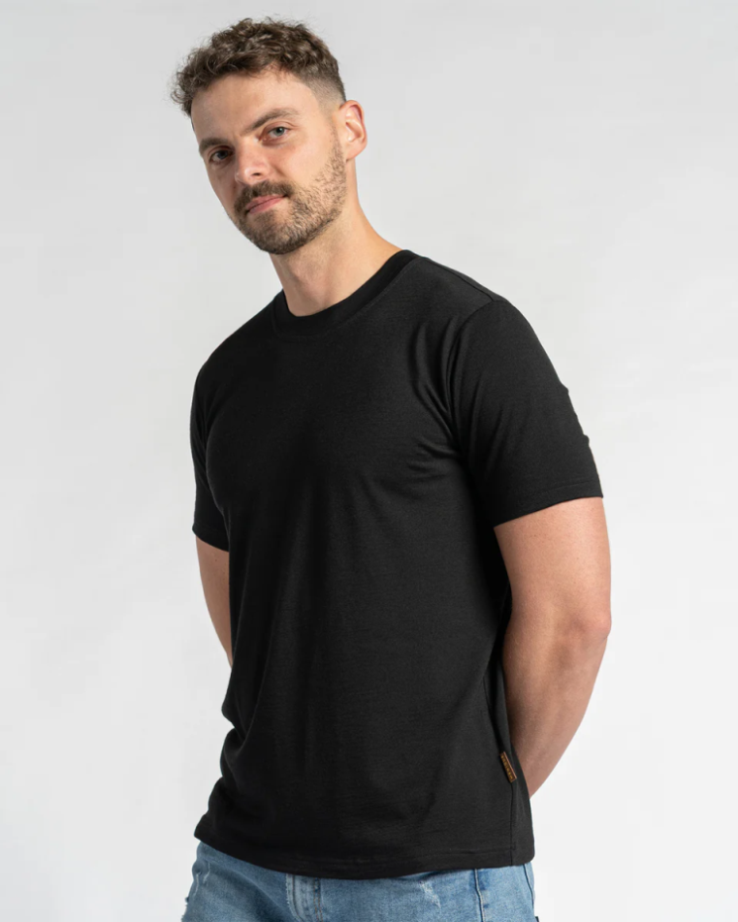 Koszulka męska t-shirt regular fit z wełny merynosów 160 gsm menique - menique zdjęcie 1