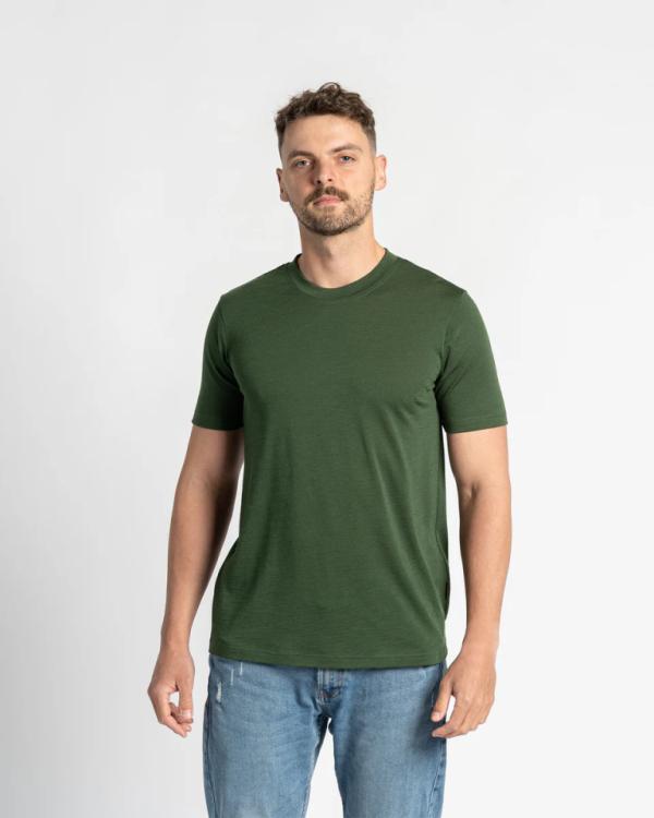 Koszulka męska t-shirt regular fit z wełny merynosów 160 gsm menique - menique zdjęcie 2