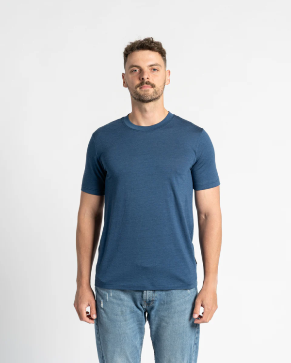 Koszulka męska t-shirt regular fit z wełny merynosów 160 gsm menique - menique zdjęcie 4
